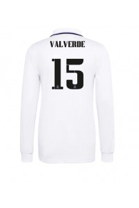 Real Madrid Federico Valverde #15 Fotballdrakt Hjemme Klær 2022-23 Lange ermer